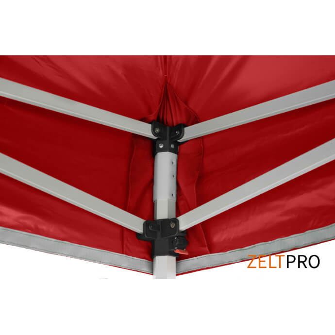 Namiot handlowy - ekspresowy, stalowy, 3x3 czerwony Zeltpro PROFRAME 12