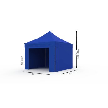 Namiot handlowy - ekspresowy, stalowy, 3x3 niebieski Zeltpro PROFRAME 9
