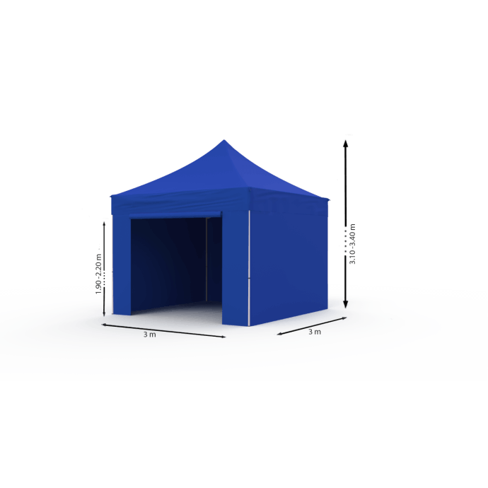 Namiot handlowy - ekspresowy, stalowy, 3x3 niebieski Zeltpro PROFRAME 9
