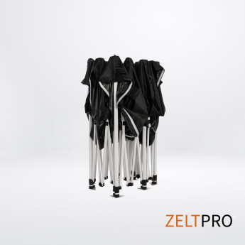 Namiot handlowy - ekspresowy, stalowy, 3x6 czarny Zeltpro PROFRAME 5