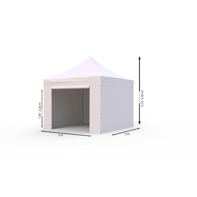 Namiot handlowy - ekspresowy, stalowy, 2x2 biały Zeltpro PROFRAME 8