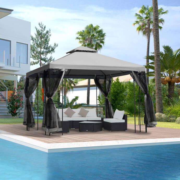 Pawilon ogrodowy Zeltpro Classic 300x300 szary 2