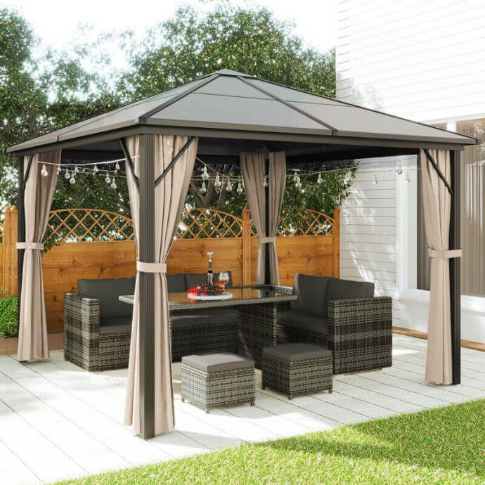 Pawilon ogrodowy Zeltpro Deluxe 300x300 brązowy 3