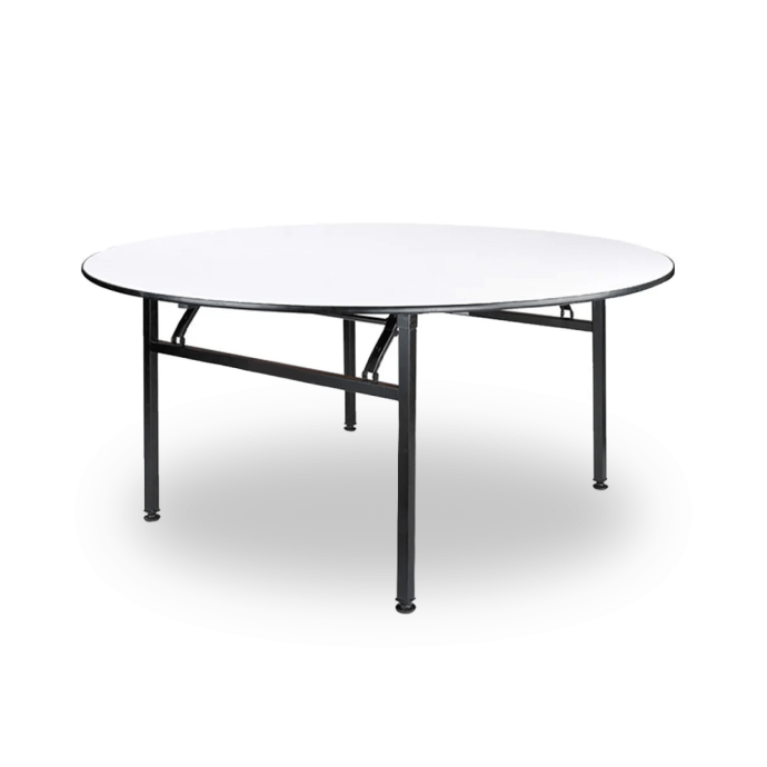 Stół bankietowy (konferencyjny) drewniany, okrągły pokryty PCV D120 1