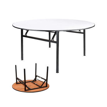 Stół bankietowy (konferencyjny) drewniany, okrągły pokryty PCV D160 3