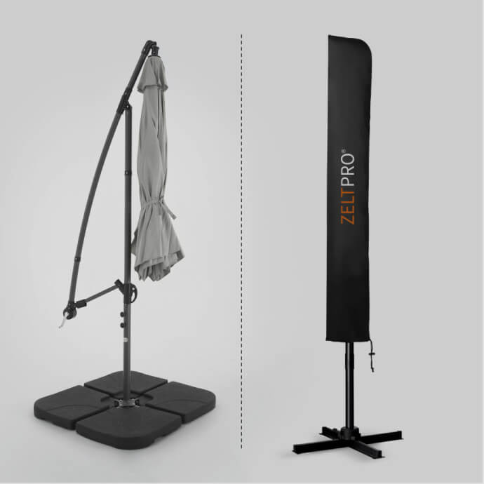 Parasol ogrodowy z pokrowcem Select Light Grey 12