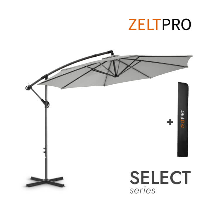 Parasol ogrodowy z pokrowcem Select Light Grey 1