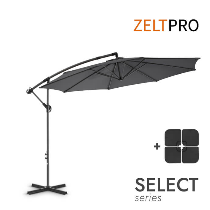 Parasol ogrodowy z podstawą Select Antracytowy 1