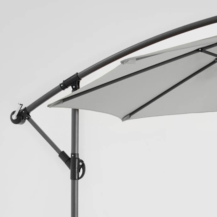 Parasol ogrodowy z podstawą i pokrowcem Select Light Grey 4