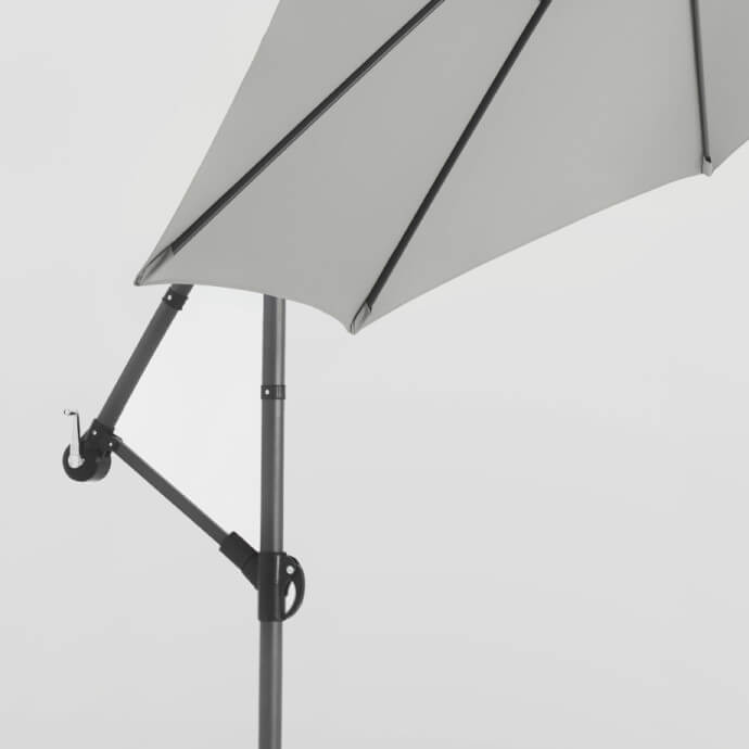 Parasol ogrodowy z podstawą i pokrowcem Select Light Grey 7