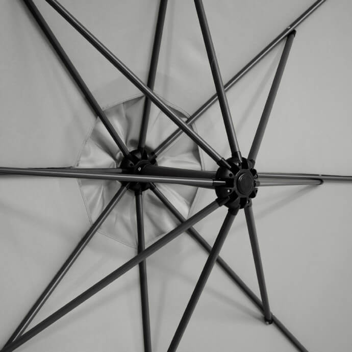 Parasol ogrodowy z podstawą i pokrowcem Select Light Grey 8