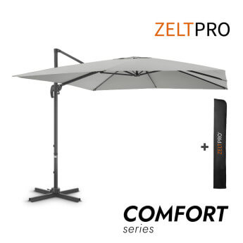 Parasol ogrodowy z pokrowcem Comfort Light Grey 1