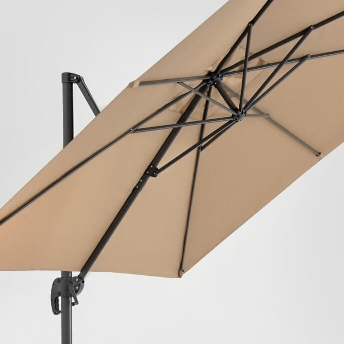 Parasol ogrodowy z podstawą i pokrowcem Comfort Taupe 5