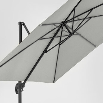 Parasol ogrodowy z podstawą i pokrowcem Comfort Light Grey 3