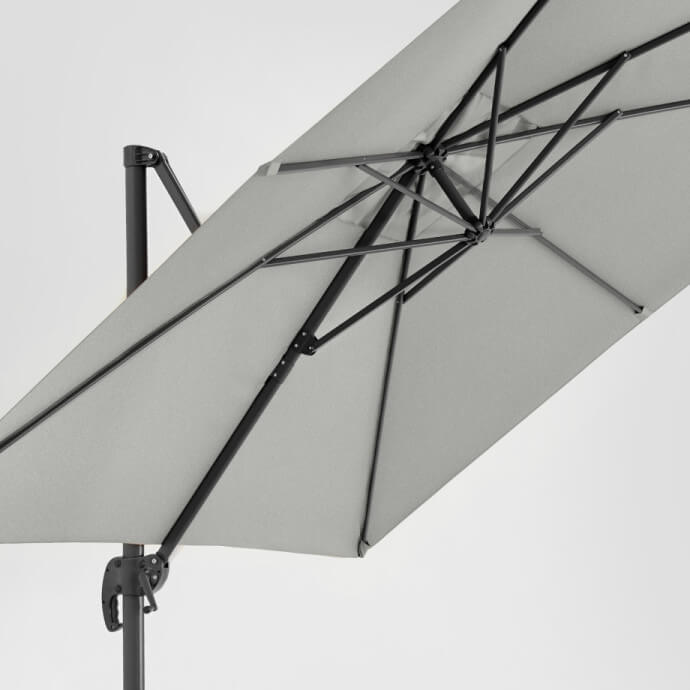 Parasol ogrodowy z podstawą i pokrowcem Comfort Light Grey 3