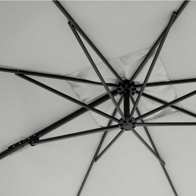 Parasol ogrodowy z podstawą i pokrowcem Comfort Light Grey 6