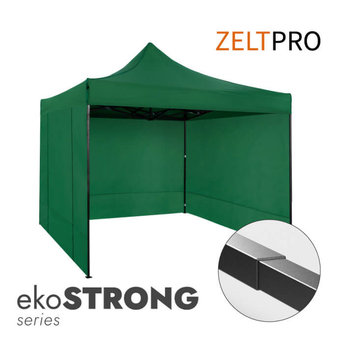Namiot handlowy - ekspresowy, stalowy, 3x3 zielony Zeltpro EKOSTRONG 1