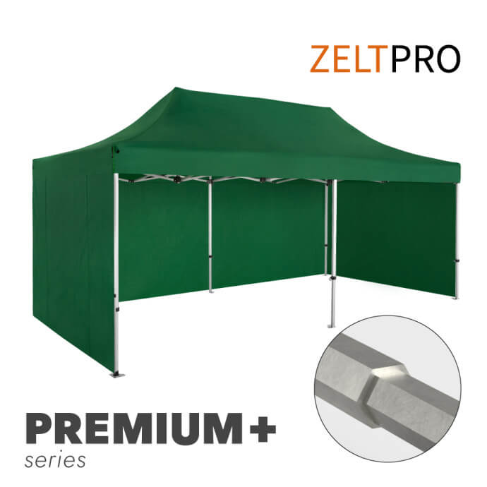 Namiot handlowy - ekspresowy, aluminiowy, 3x6 zielony Zeltpro PREMIUM+ 1