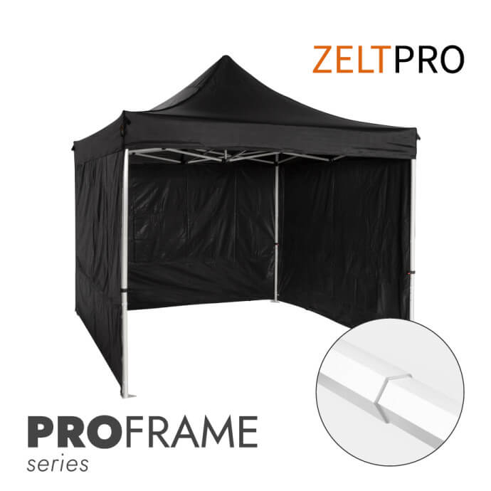 Namiot handlowy - ekspresowy, stalowy, 2x2 czarny Zeltpro PROFRAME 1