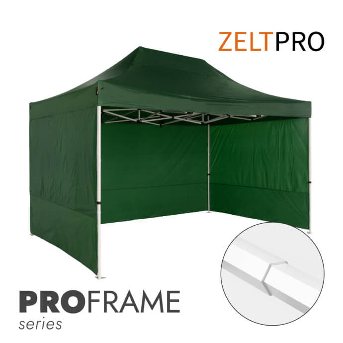 Namiot handlowy - ekspresowy, stalowy, 3x2 zielony Zeltpro PROFRAME 1