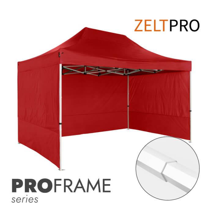 Namiot handlowy - ekspresowy, stalowy, 3x2 czerwony Zeltpro PROFRAME 1