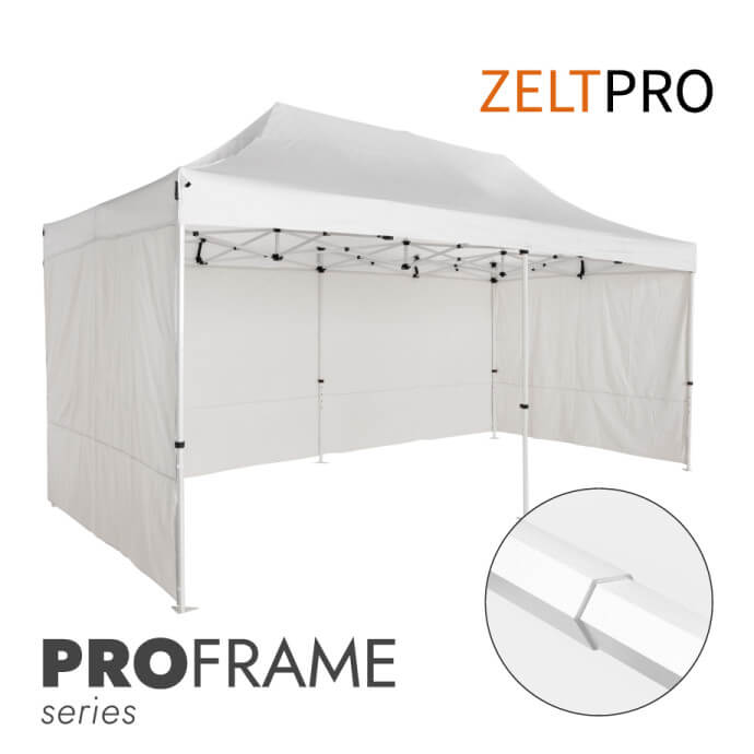 Namiot handlowy - ekspresowy, stalowy, 3x6 biały Zeltpro PROFRAME 1