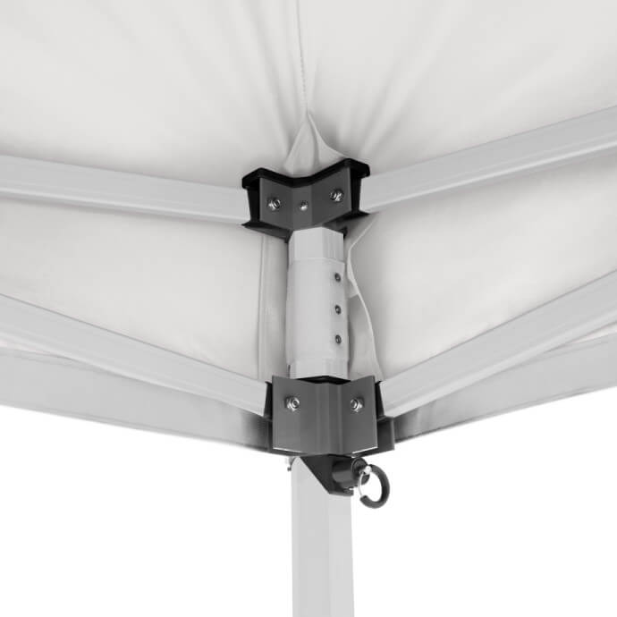 Namiot handlowy - ekspresowy, aluminiowy, 4x6 biały Zeltpro PREMIUM+ ze 4 ścianami, koszem 6