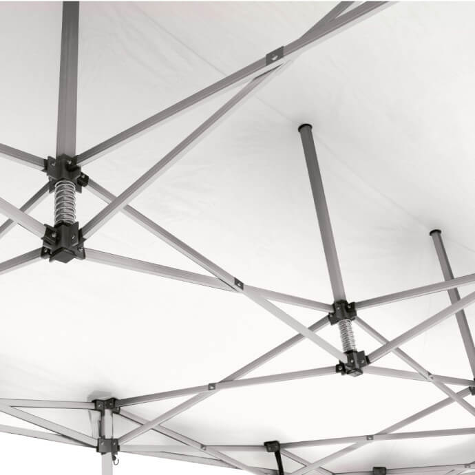 Namiot handlowy - ekspresowy, aluminiowy, 4x6 biały Zeltpro PREMIUM+ ze 4 ścianami, koszem 8