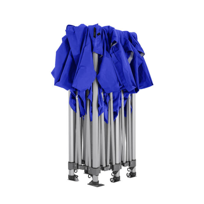 Namiot handlowy - ekspresowy, aluminiowy, 4x6 niebieski Zeltpro PREMIUM+ ze 4 ścianami, koszem 7