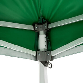 Namiot handlowy - ekspresowy, aluminiowy, 4x6 zielony Zeltpro PREMIUM+ ze 4 ścianami, koszem 6