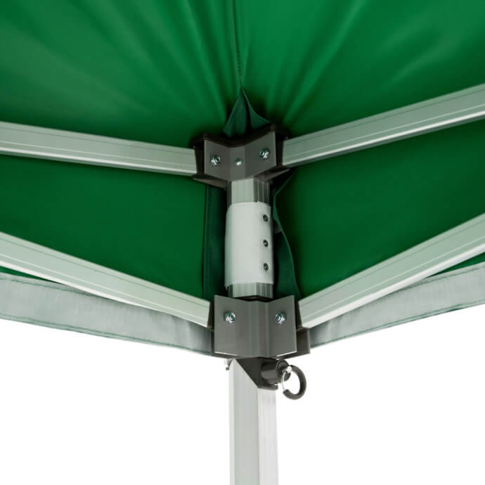 Namiot handlowy - ekspresowy, aluminiowy, 4x6 zielony Zeltpro PREMIUM+ ze 4 ścianami, koszem 6