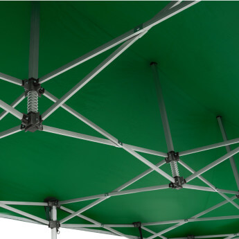 Namiot handlowy - ekspresowy, aluminiowy, 4x6 zielony Zeltpro PREMIUM+ ze 4 ścianami, koszem 8