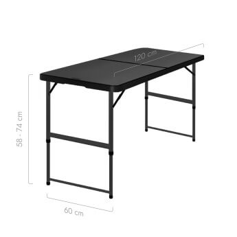 Stół cateringowy składany 120 cm czarny 3