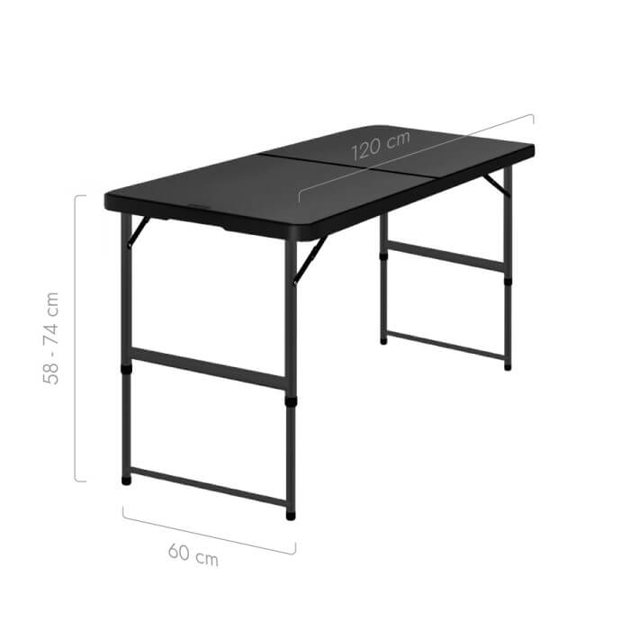 Stół cateringowy składany 120 cm czarny 3