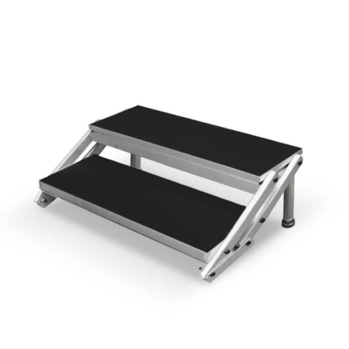 Regulowane aluminiowe schody do podestu 40-60 cm (2 stopnie) 1