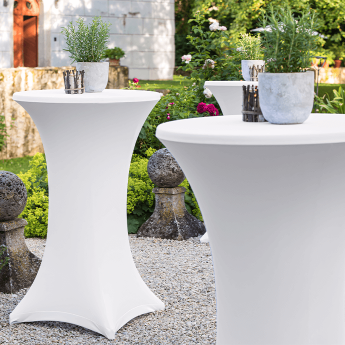 Pokrowiec na stolik koktajlowy, Restly biały 110x60 2