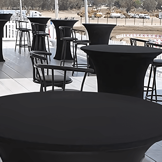 Pokrowiec na stolik koktajlowy, Restly czarny 110x60 3