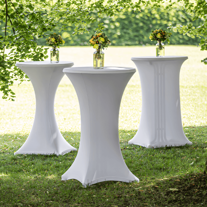 Elastyczny pokrowiec na stolik barowy, Restly biały 110x80 3