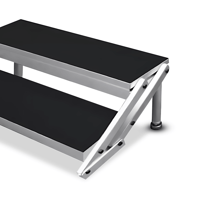 Regulowane aluminiowe schody do podestu 40-60 cm (2 stopnie) 4