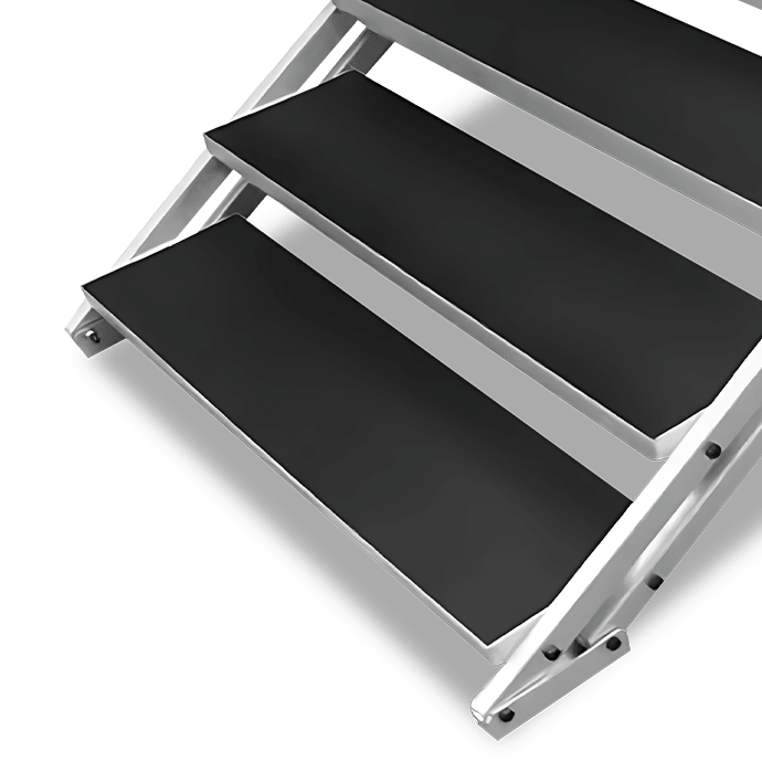 Regulowane aluminiowe schody do podestu 60-100 cm (4 stopnie) 4
