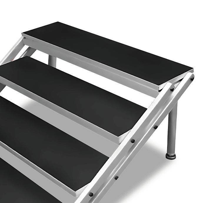 Regulowane aluminiowe schody do podestu 60-100 cm (4 stopnie) 5