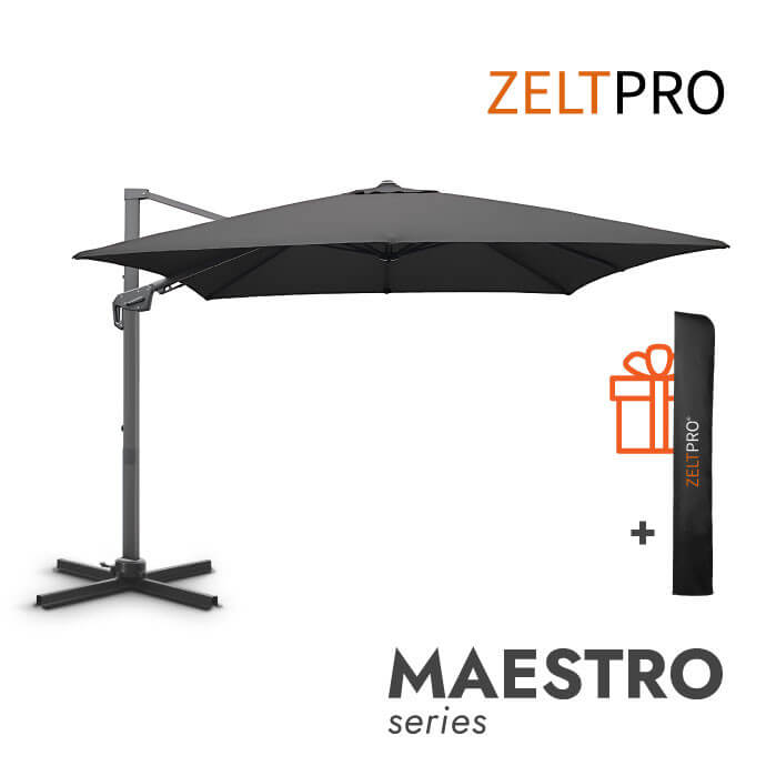 Parasol ogrodowy (pokrowiec w zestawie) Maestro Antracytowy 1