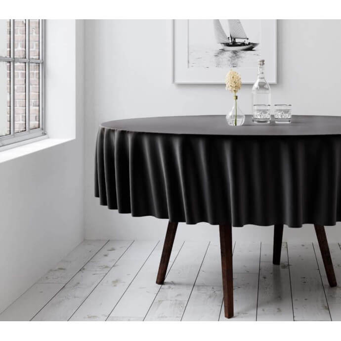 Obrus plamoodporny okrągły Restly czarny D150 1