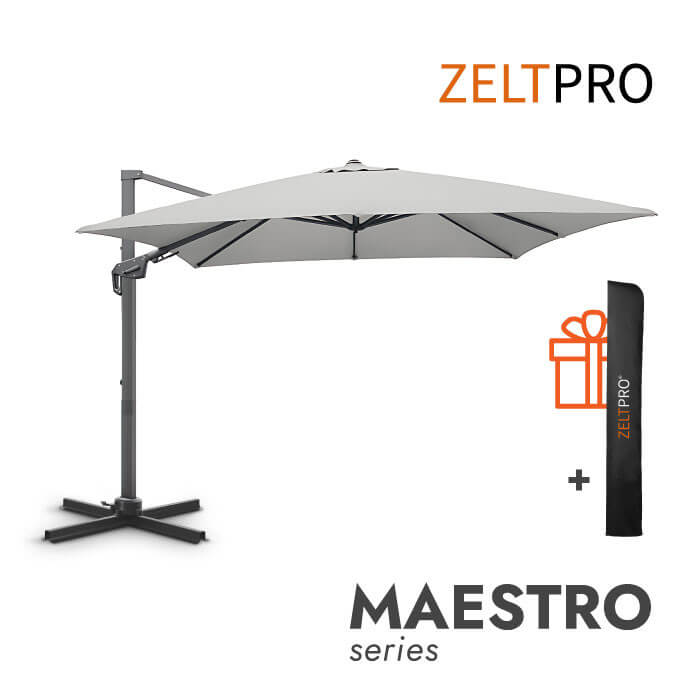 Parasol ogrodowy (pokrowiec w zestawie) Maestro Light Grey 1