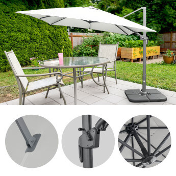 Parasol ogrodowy z podstawą (pokrowiec w zestawie) Maestro Light Grey 18