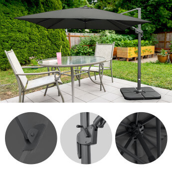 Parasol ogrodowy z podstawą Solid (pokrowiec w zestawie) Maestro Antracytowy 20