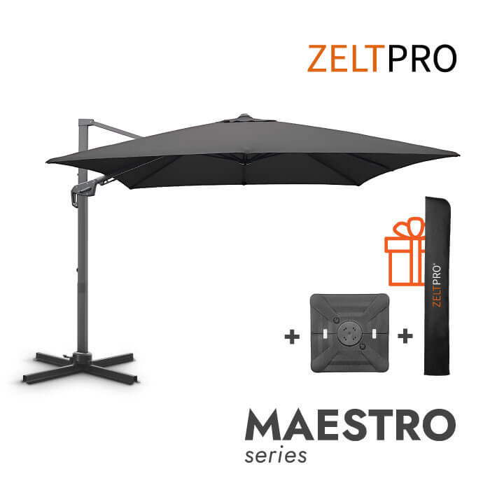 Parasol ogrodowy z podstawą Solid (pokrowiec w zestawie) Maestro Antracytowy 1