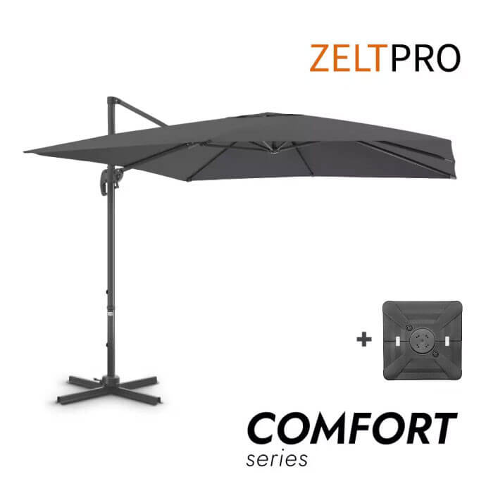 Parasol ogrodowy z podstawą Solid Comfort Antracytowy 1