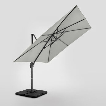 Parasol ogrodowy z podstawą Solid Comfort Light Grey 6