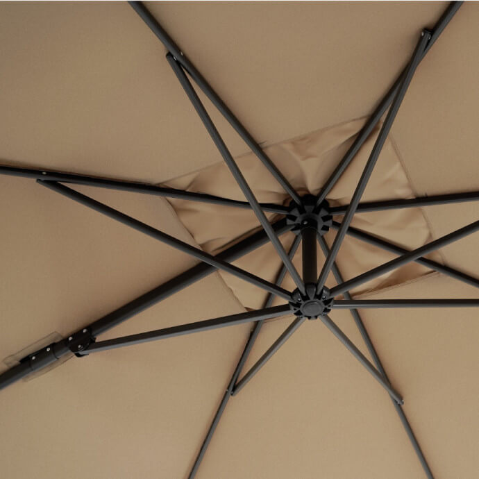 Parasol ogrodowy z podstawą Solid i pokrowiec Comfort Taupe 9